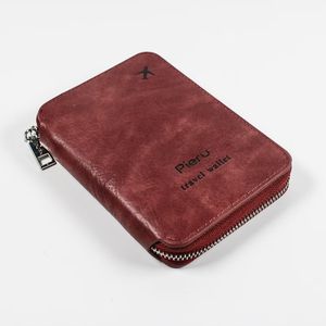 Porte-passeport personnalisé en gros, élégant, avec fermeture éclair, en cuir PU, protection RFID, pour voyage, famille, et cartes - Product Image 3