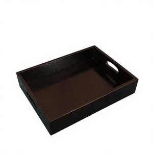 Plateau en bois élégant et minimaliste Golden Grove avec poignées, en bois d'acacia et de sheesham de qualité supérieure, multifonctionnel, pour la salle à manger, le salon, la décoration, Ramadan - Product Image 1