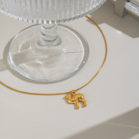 Collar con Colgante de Tortuga y Camello, Chapado en Oro de 18K, Acero Inoxidable, Joyería de Moda para Mujer