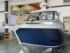 Yacht da Pesca Sportivo in Alluminio con Cabina Aperta, <span class=keywords><strong>Barca</strong></span> a Motore CCS in Alluminio Marino di Grado Superiore 25FT 7,5m con Rimorchio Incluso - Product Image 2