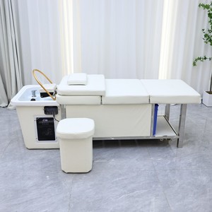 เตียงแชมพูไทยสปาหัวสำหรับร้านเสริมสวยอเนกประสงค์พร้อมที่เก็บน้ำถังเก็บน้ำบำบัดแชมพูหมุนเวียน - Product Image 1