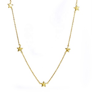 Trending Choker <strong>Necklace</strong> 925 <strong>Sterling</strong> <strong>Silver</strong> Ladies Tiny <strong>Star</strong> Charm Station Cute Choker <strong>Necklace</strong> - Product Image 1