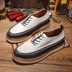 Zapatos de Cuero Hechos a Mano, Diseño Retro Transpirable, Aumentan la Estatura, Impermeables, Antideslizantes, Adecuados para Uso Casual de Negocios - Product Image 1