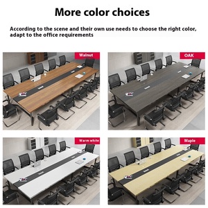 Bàn hội nghị bảng gỗ hiện đại được thiết lập với chiều cao có thể điều chỉnh-nội thất văn phòng đa chức năng cho các cuộc họp phòng họp - Product Image 3