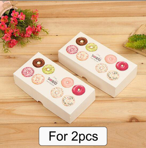 กล่องบรรจุภัณฑ์ขนมโดมัทส์ ขายส่ง 1 ชิ้น 2 ชิ้น 4 ชิ้น กล่องเบเกอรี่ เค้ก คุกกี้ โดนัท กล่องกระดาษ บรรจุภัณฑ์อาหาร - Product Image 2