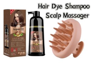 Shampoo colorant pour <span class=keywords><strong>cheveux</strong></span> à l'huile d'argan professionnel 6 en 1 pour salon et usage domestique, avec masseur de cuir chevelu en silicone - Product Image 4