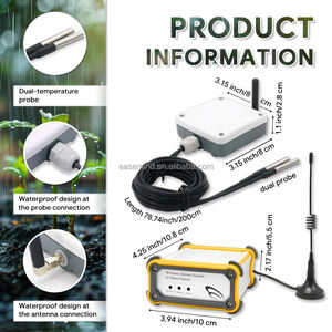 Capteur de température double sans fil Enregistreur de données de température double sans fil Alarme Centrale de surveillance avec double sonde - Product Image 3