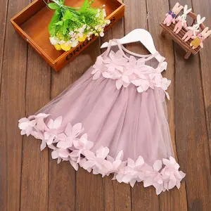 Verão das meninas vestido floral bebê sem mangas colete saia infantil sólido branco rosa vestido casual para uso diário