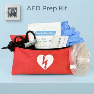 Kit d'entraînement aux premiers secours AED avec CPR, gants, rasoir, ciseaux, compresses de gaze et lingettes nettoyantes - Product Image 1