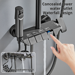 Wall Mounted Piano <strong>Shower</strong> Set 4 Functions Rainfall <strong>Shower</strong> Faucets Mixer Hot and Cold Bathroom <strong>Shower</strong> <strong>System</strong> - Product Image 4
