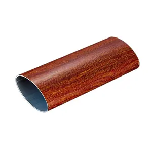 Custom Wood Grain Surface 6061 Extrusion Profile Aluminum Oval Tube For Outdoor Items