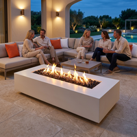 Ensemble de canapés d'extérieur avec table foyer, mobilier d'extérieur personnalisé, foyer de patio, foyer de piscine