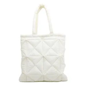 Winter Nylon Cotton Quilted Padded Puffer Wholesale China Factory Price Foldable Tote Bag