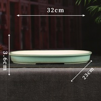Jardinière d'arbre bonsaï de forme ovale jardinière succulente cactus émaillée avec trou de drainage