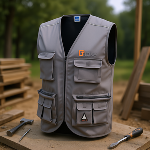 Gilet d'été multi-poches gris taille L pour le travail et les activités - Product Image 3