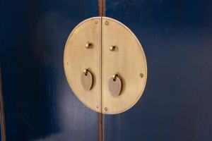 Peint à la main pivoine Phoenix laiton vieilli matériel buffet bois massif Vintage chinois Antique prospérité richesse signification - Product Image 5