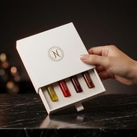 Coffret Cadeau Luxe Recyclable : Flacons, Échantillons de Parfum, Boîte Testeur, Échantillons de Parfum, Huiles Essentielles, Bouteilles de Gel UV Dorées