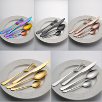 24 pièces Ensemble de couverts de table en acier inoxydable doré