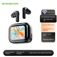 CJH TWS dans l'oreille Bluetooth écouteurs écran couleur 5.4 Transparent tactile personnalisable AI traduction bruit noël cadeau d'anniversaire