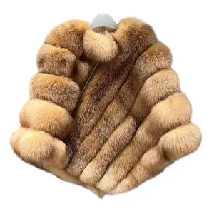 Winter Luxus Natur pelz Poncho Echte Red Fox Pelz Schal für Frauen