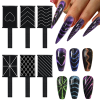 Meilleure Vente 2025 : Ensemble de 9 Aimants Puissants pour Ongles Effet Œil de Chat, Cœur et Carré, Baguette Magnétique Portable en Acrylique, Outils DIY pour Vernis Gel et Nail Art