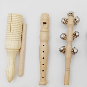 Ensemble de percussion Orff en bois naturel 8 en 1 pour la maternelle, matériel pédagogique musical pour enfants, kit d'instruments de musique - Product Image 3