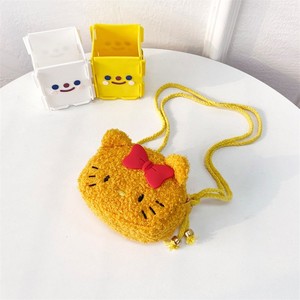 <b>Cute</b> Cat Coin <b>Purses</b> with Bow in White for Yellow Brown Children's Mini Cartoon Square Shoulder Bag for Gift - Product Image 2