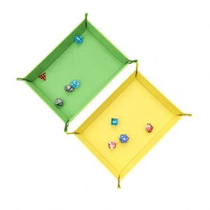 Bandeja de Dados de Terciopelo de Lujo al por Mayor, Plegable en Cuatro Esquinas, Material PU, Forma Cuadrada, Almacenamiento para Juegos - Product Image 3