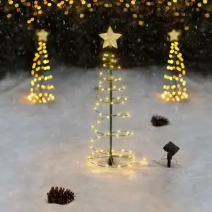 Outdoor Ijzeren Frame Opvouwbare Kerstboom Licht Voor Tuin Decoratie