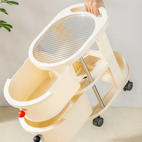 Chariot de rangement en plastique à 2, 3, 4 ou 5 niveaux avec roulettes pour snacks, boissons, jouets, livres, pour salon et cuisine