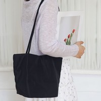 Sac fourre-tout en nylon de style coréen avec doublure en polyester, fermeture magnétique, grande capacité, sac panier et sac à bandoulière pour femme
