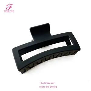 FW300 Wholesale Custom Manufacturer plastic hair barrettes for Women Large Tortoise Banana Rectangle Hair Clips