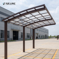 Toit en polycarbonate arqué sur mesure en aluminium pour les grossistes, utilisation en extérieur, imperméable, profilé 1,2-4,0 mm, abri de voiture
