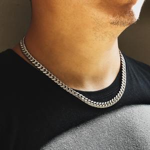 8mm Hiphop perhiasan tahan air rantai penghubung Kuba Miami wanita anak laki-laki <span class=keywords><strong>316L</strong></span> baja tahan karat 18k nyata berlapis emas kalung pria - Product Image 4