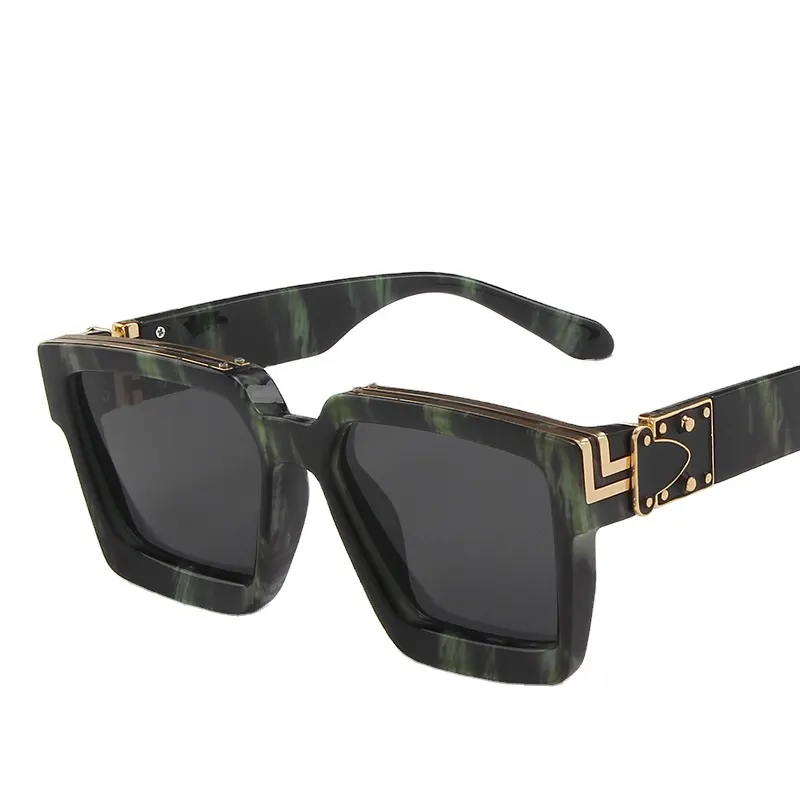 2023 nuevas gafas de sol personalizadas para hombres millonarios en Europa y América Street Photo gafas de sol cuadradas Rojas