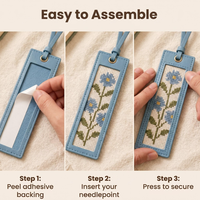 Marque-pages colorés à finition auto-adhésive en similicuir pour broderie au point de croix, étui vierge pour marque-pages à broder, finition DIY pour broderie au point de croix