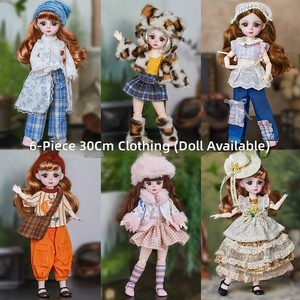 Vêtements de poupée en tissu de 30 cm, ensemble de 6 robes BJD pour filles de 14 ans et plus, accessoires de poupée à la mode, princesse-Loli, jouet en peluche - Product Image 3