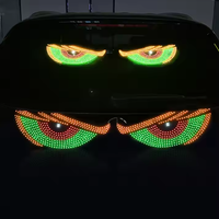 Écran d'Affichage Panneau LED Matrice Yeux de Démon d'Usine pour Voiture Tout-Terrain, Affichage Lumières Yeux de Diable pour Pare-Brise, Yeux LED pour Voitures