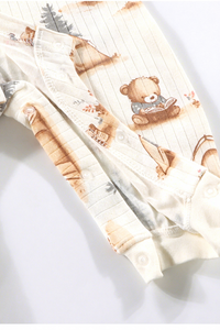 Pakaian Bayi Katun Musim Semi Gugur, Romper Bayi Baru Lahir Bergaris, Pola Hewan Lucu, Bodysuit Bayi Unisex, ODM Dapat Disesuaikan - Product Image 4