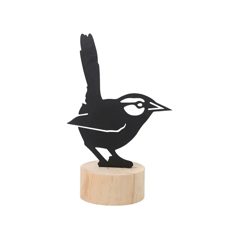 New design bird shape memo folder artwork black iron metal creative table decoration