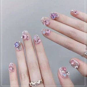 Faux <span class=keywords><strong>ongles</strong></span> papillon rose œil de chat faits main, pré-fabriqués, prêts à poser, amovibles, autocollants pour <span class=keywords><strong>ongles</strong></span>, vente en gros - Product Image 4