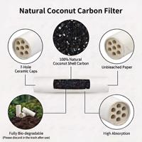 Filtre Papier à Rouler Charbon Coque Coco Naturel Marque Personnalisable Embout Céramique Acétate 5.3/6/7/8/9mm