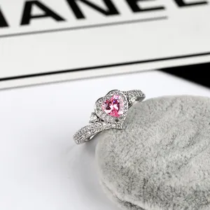 Anel de dedo feminino elegante coreano, joia da moda, anel de casamento em prata 925, anel de noivado da moda de Shenzhen, mascote de zircônia e diamante