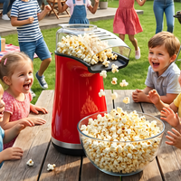 Machine à Popcorn à Air Chaud de Comptoir 1100W Sans Huile, Capacité 100g, Cycle Rapide, Idéale pour la Vente au Détail