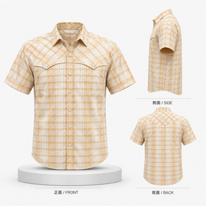 Camisa Vaquera Personalizada para Hombre, Camisa a Cuadros con Botones de Perla, Fabricante de Ropa OEM ODM - Product Image 2