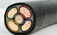 Câble d'alimentation industriel basse tension YUWAN 450V 5*10, conducteur en cuivre, isolation PVC, gaine PVC, utilisation en bâtiment, YJV5*10 classe 90C