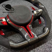 Volant en cuir et fibre de carbone avec éclairage LED personnalisé pour M3/M4/M5/F31 M6/F30 535i/F32 F20 F36 F22 F82 X5/F15 F80 F11