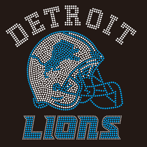 Logo tim sepak bola kristal Hotfix kustom Detroit <span class=keywords><strong>Lion</strong></span> pada tekstur Transfer berlian imitasi Universitas Olahraga Bling desain Strass - Product Image 1