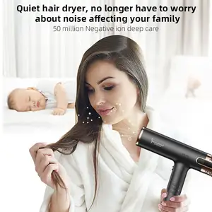 Pengering rambut Salon ionik profesional, pengering rambut Salon Ultra cepat, pengering rambut kecepatan tinggi dengan Motor DC 110000RPM, perawatan rambut cepat kering kebisingan rendah