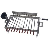 Broche de Barbecue Électrique Réglable Rôti de Chypre Rôtissoire Portable Extérieur Broche de Barbecue Rotatif Barbecue Grill Acier Inoxydable